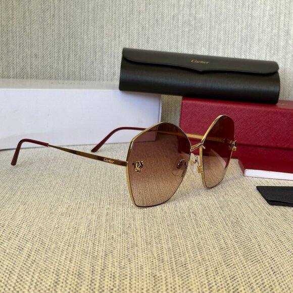 Cartier Eyewear Panthère de Cartier oversized sunglasses CT0356S-003 $1245 main image 4
